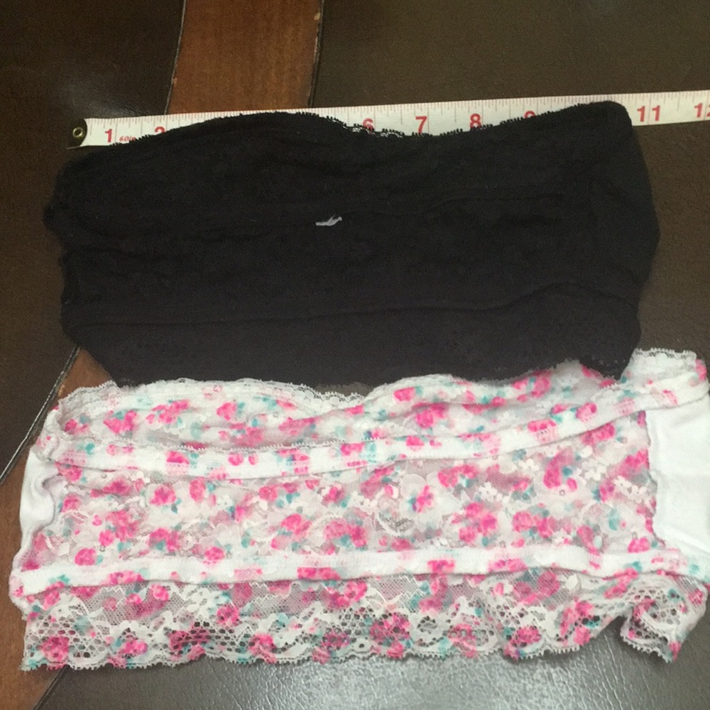2 like new stretch lace tube tops